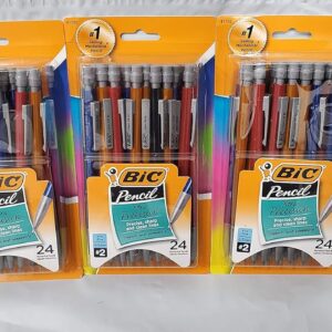 قلم التحديد الميكانيكي Xtra-Precision من BIC، برميل معدني، نقطة دقيقة (0.5 مم)، عدد 24، عبوة من 3 قطع